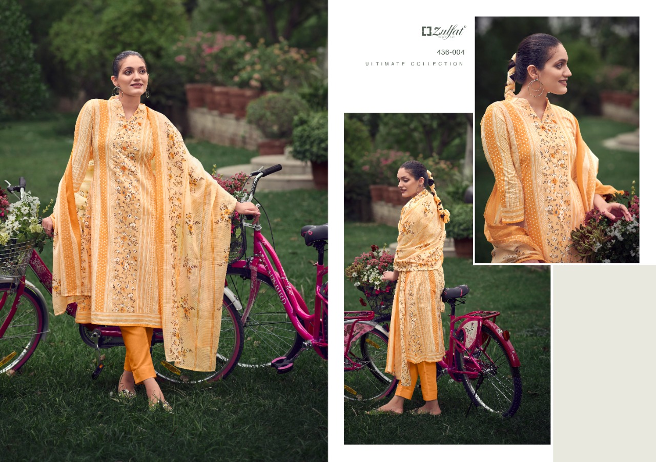 zulfat designer suit inara cotton elegant look salwar suit catalog