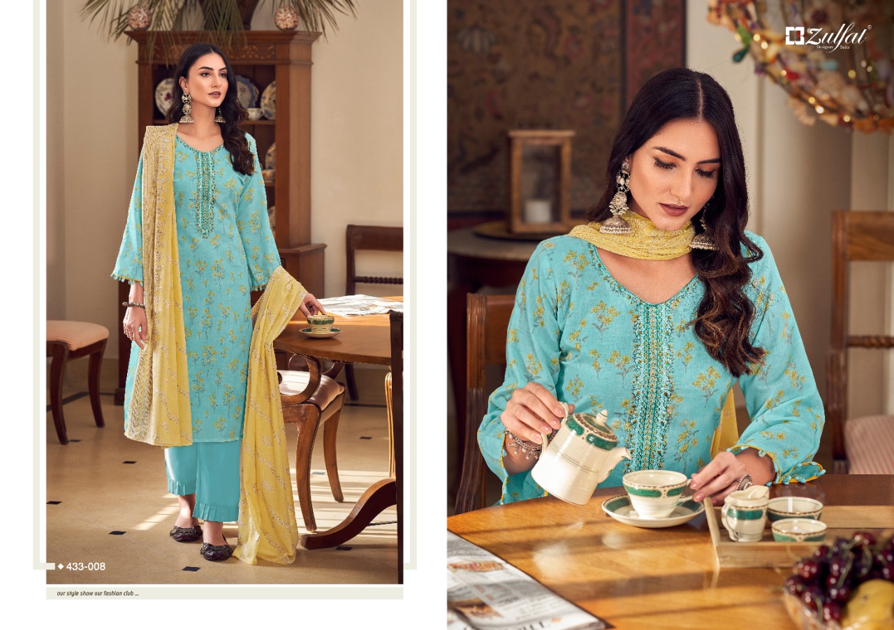 zulfat designer suit tarang cotton elegant salwar suit catalog