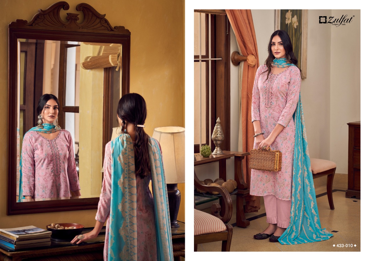 zulfat designer suit tarang cotton elegant salwar suit catalog