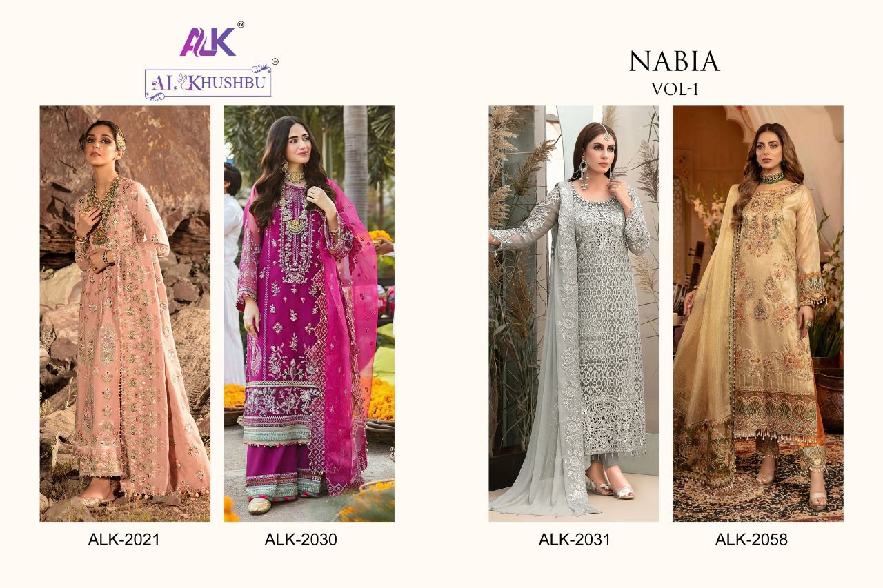 al khusbu nabia vol 1 georgette elegant salwar suit catalog