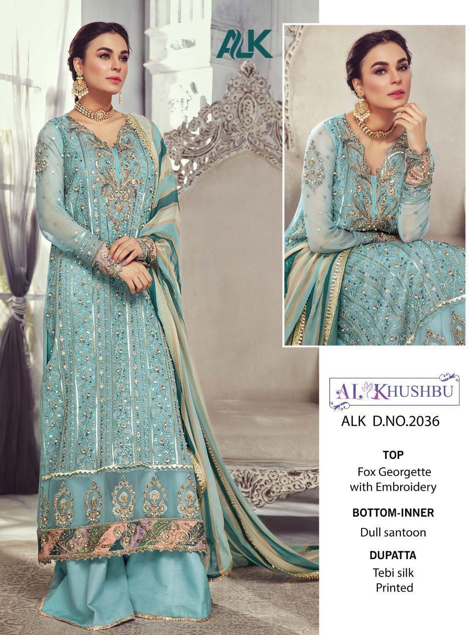 al khushbu alk  2036 butterfly net astonishing salwar suit single