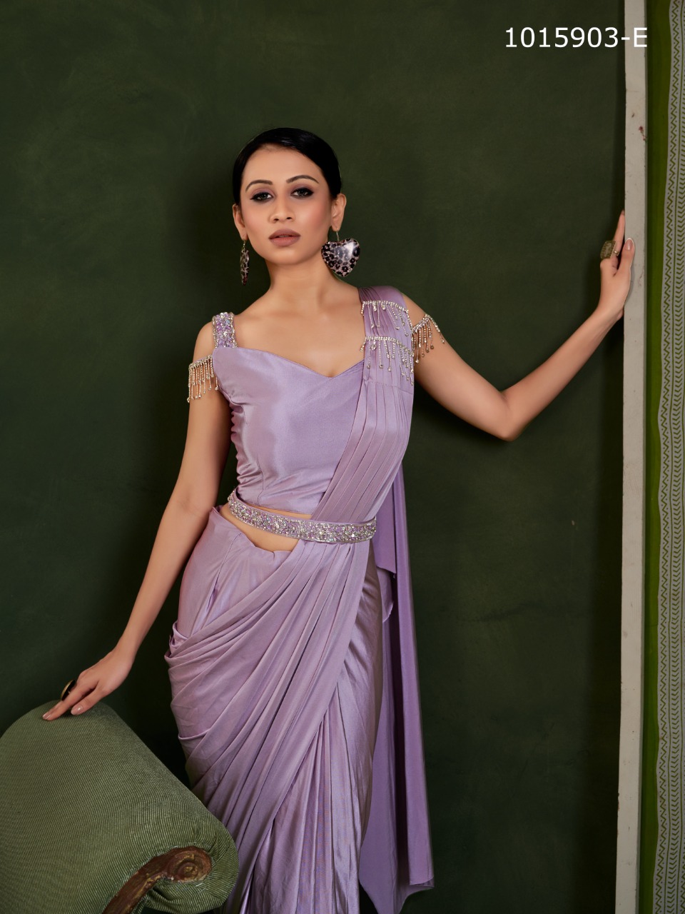 amoha trendz design no 1015903 lycra new and modern style saree catalog