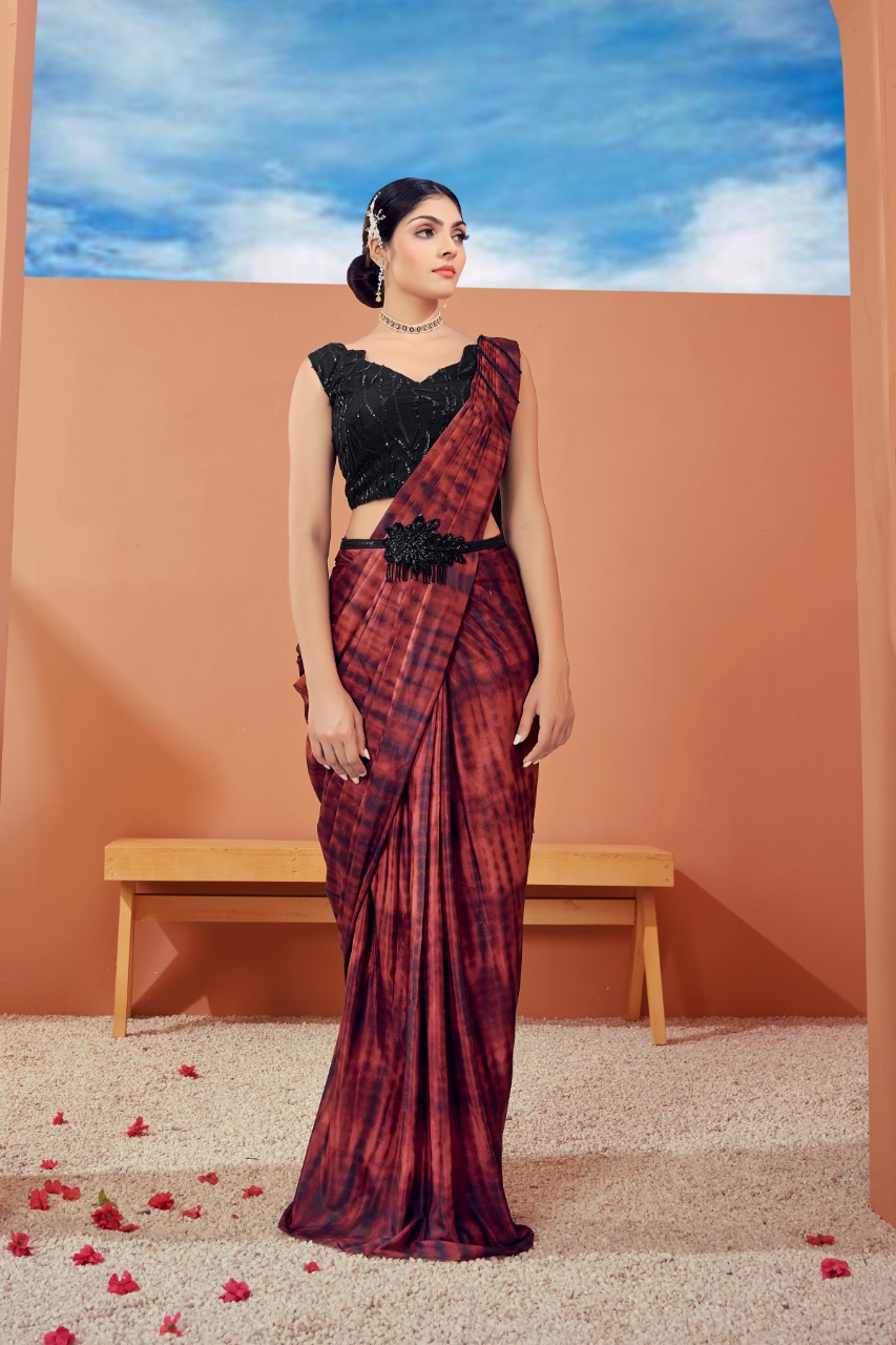 amoha trendz design no 1015909 chinon new and modern style saree catalog