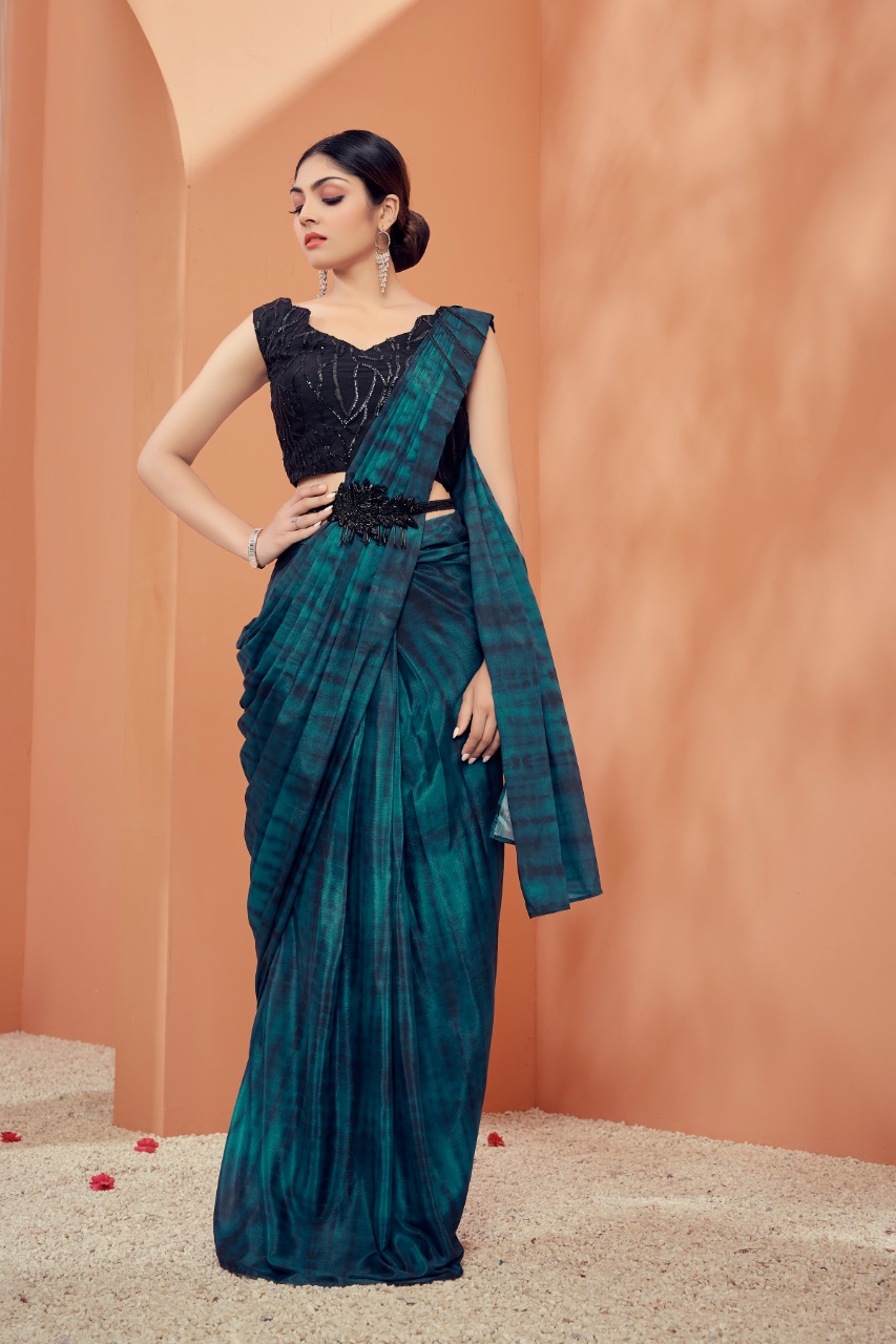 amoha trendz design no 1015909 chinon new and modern style saree catalog