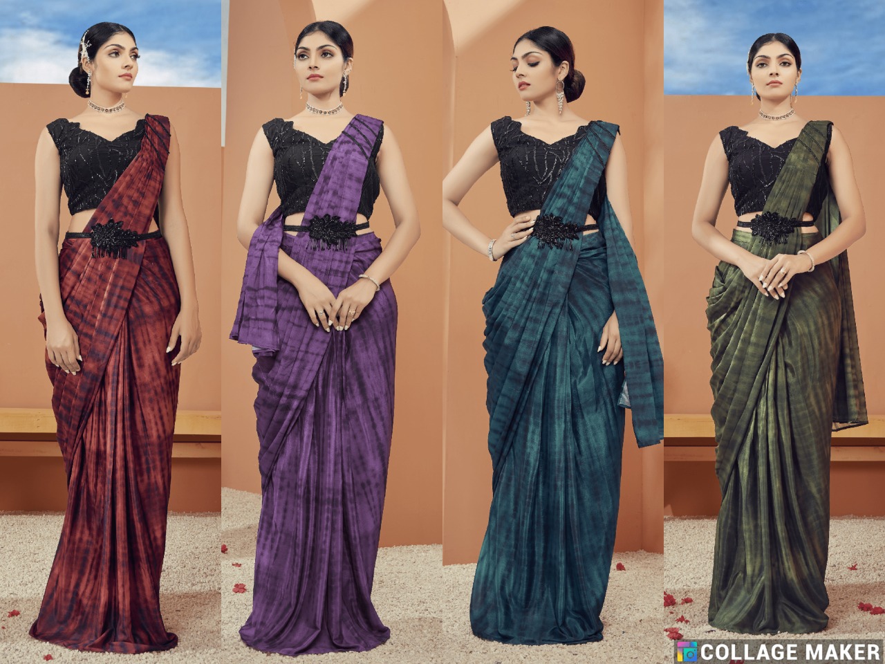 amoha trendz design no 1015909 chinon new and modern style saree catalog