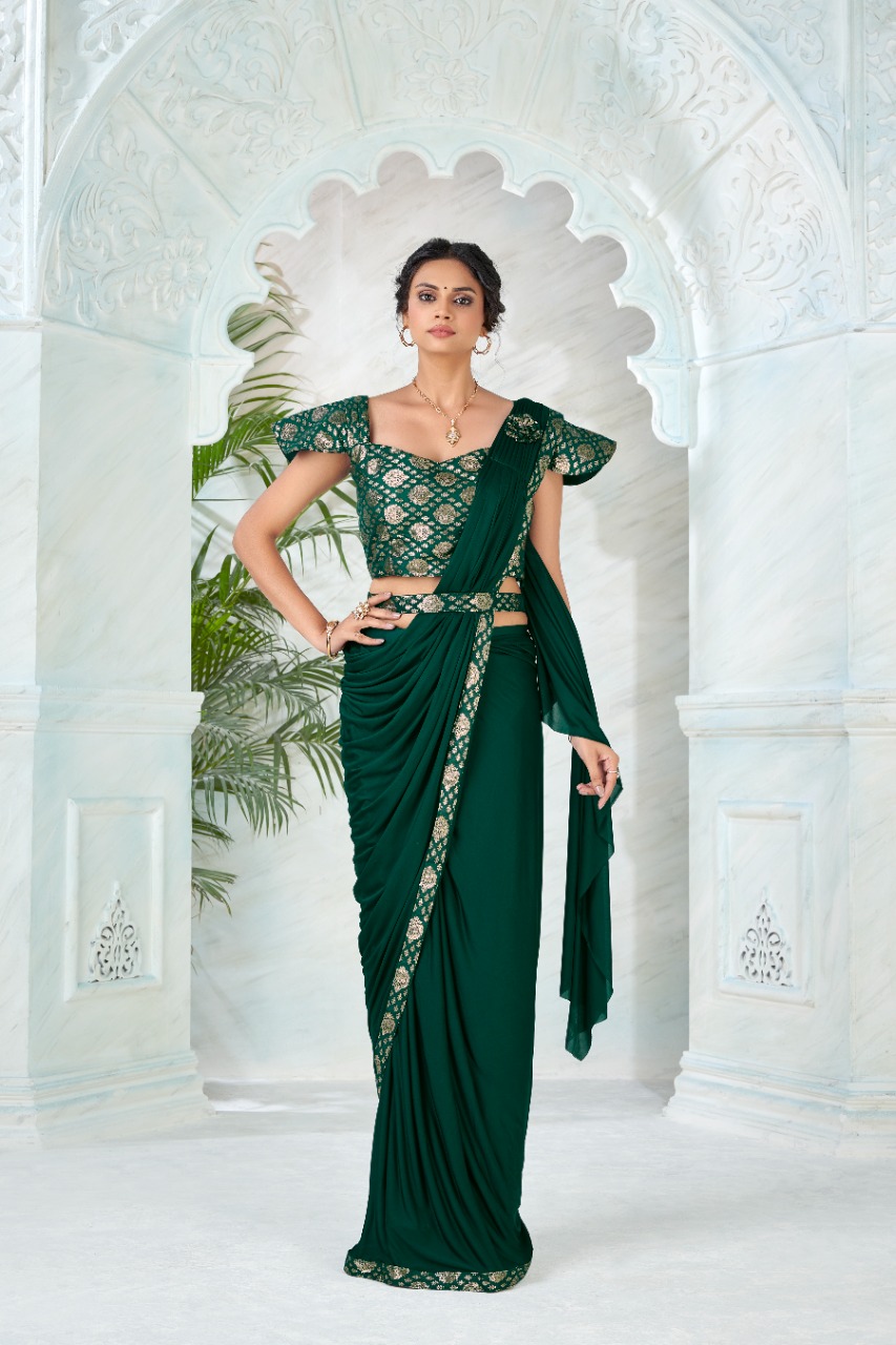 amoha trendz Design No 1015989 Imported lycra stylish look saree catalog