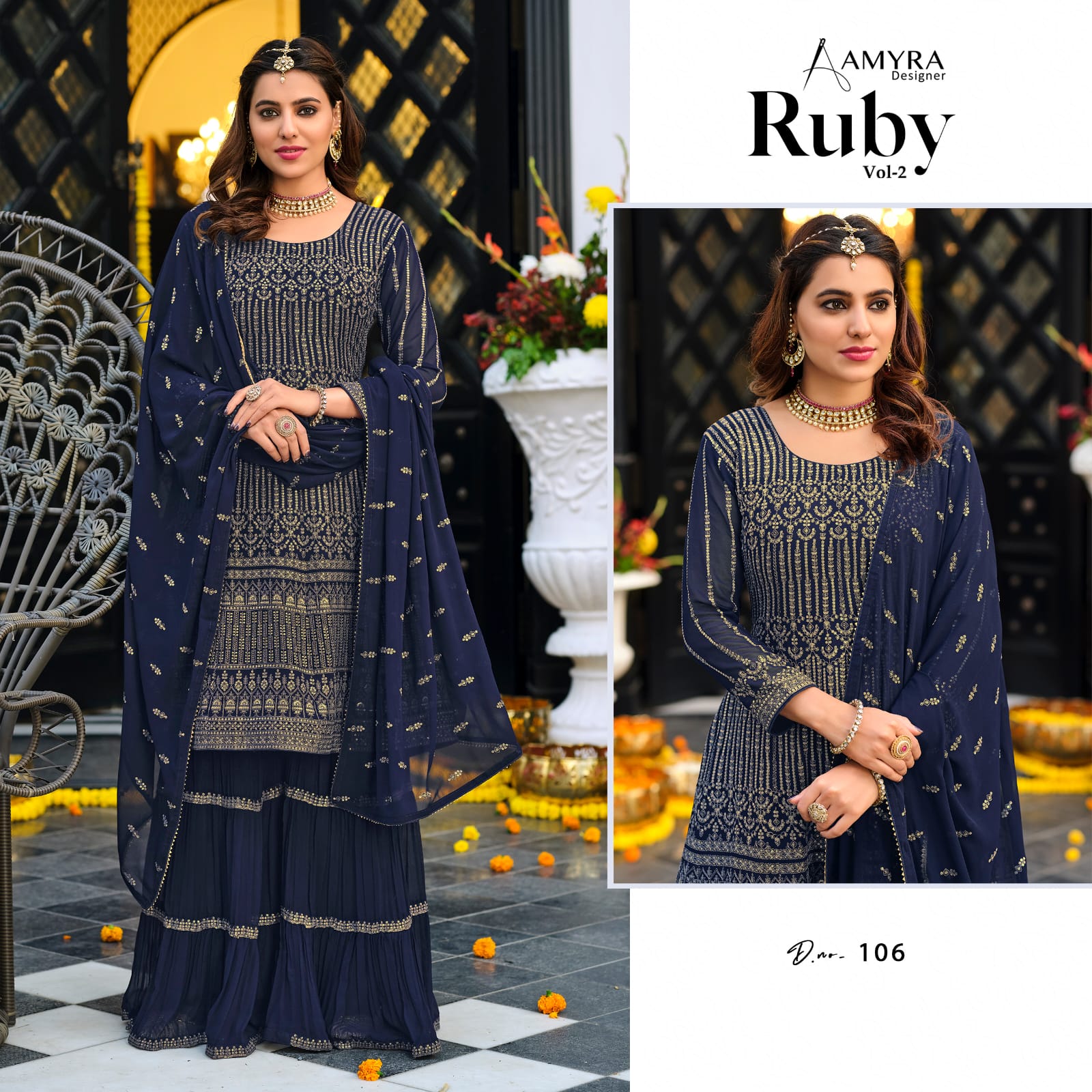 amyra designer Ruby vol 2  georgette graceful look salwar suit catalog