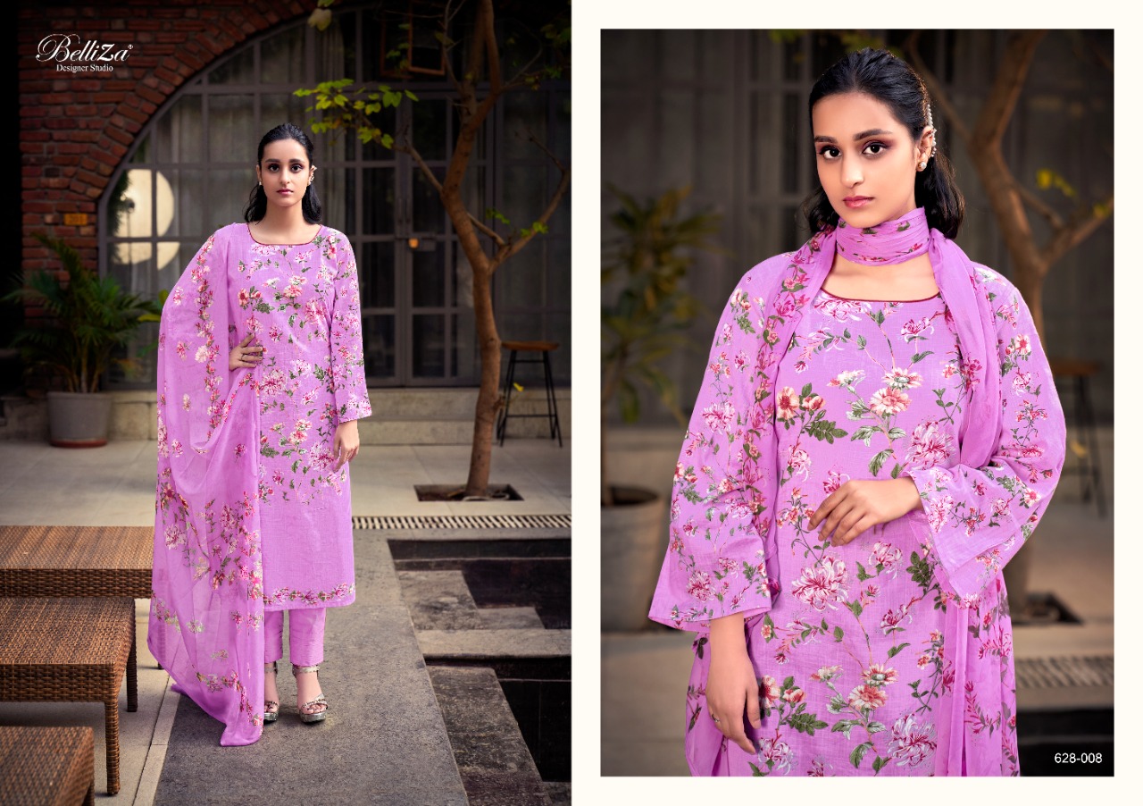 beliza designer studio oracle cotton linen innovative print salwar suit catalog