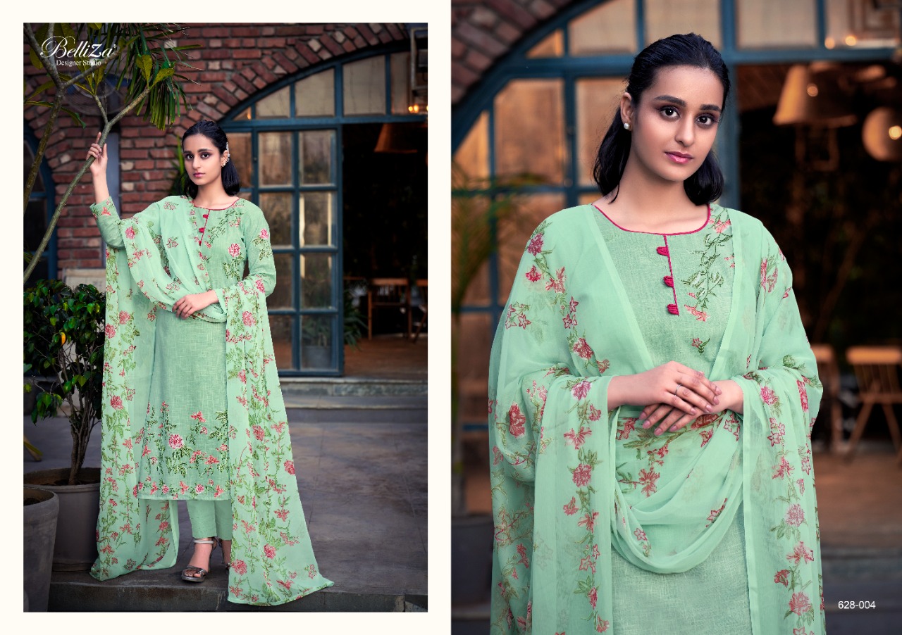 beliza designer studio oracle cotton linen innovative print salwar suit catalog