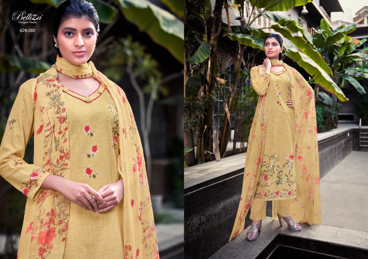 beliza designer studio oracle cotton linen innovative print salwar suit catalog