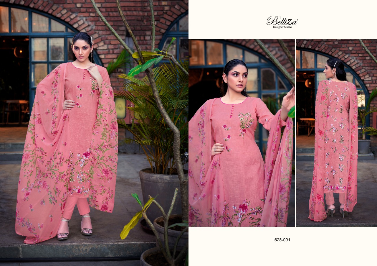 beliza designer studio oracle cotton linen innovative print salwar suit catalog