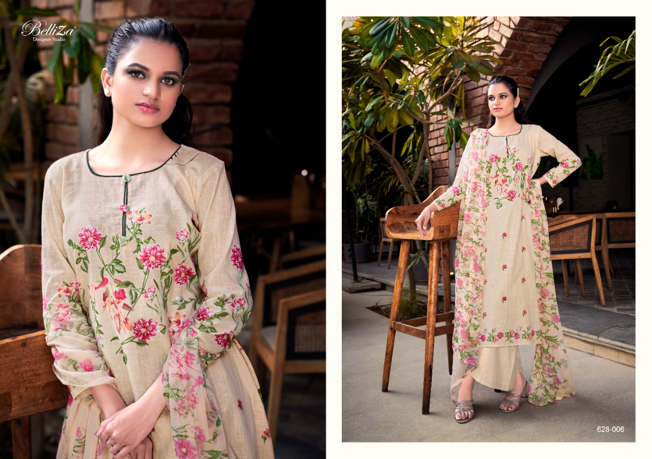 beliza designer studio oracle cotton linen innovative print salwar suit catalog