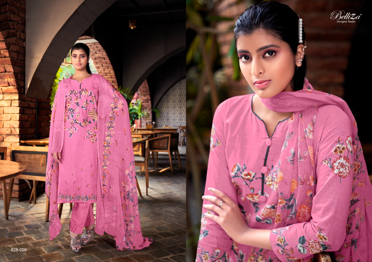 beliza designer studio oracle cotton linen innovative print salwar suit catalog