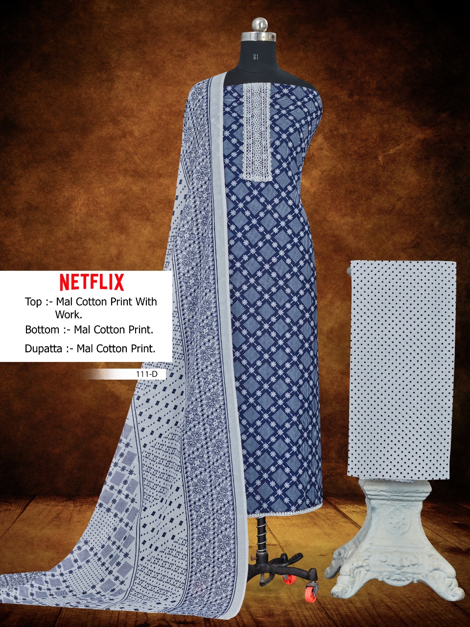 bipson netflix 111 cotton decent print salwar suit catalog