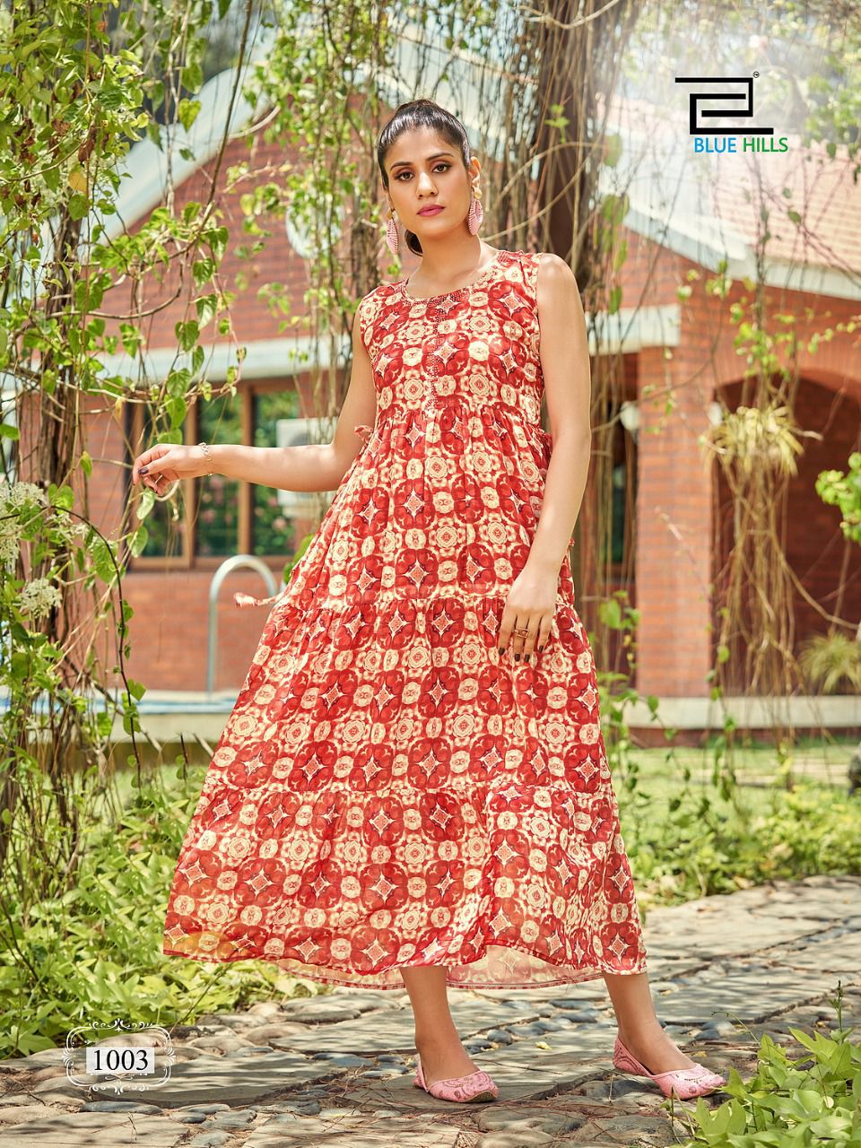 blue hills Beach Way Weightless georgette new and modern style kurti catalog