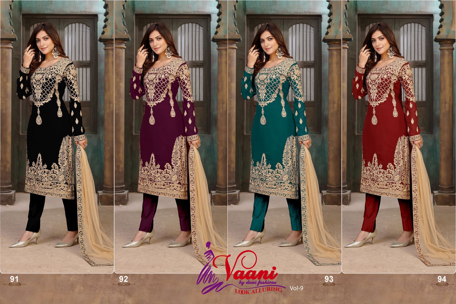 dani vaani vol 9 georgette Regal look salwar suit catalog