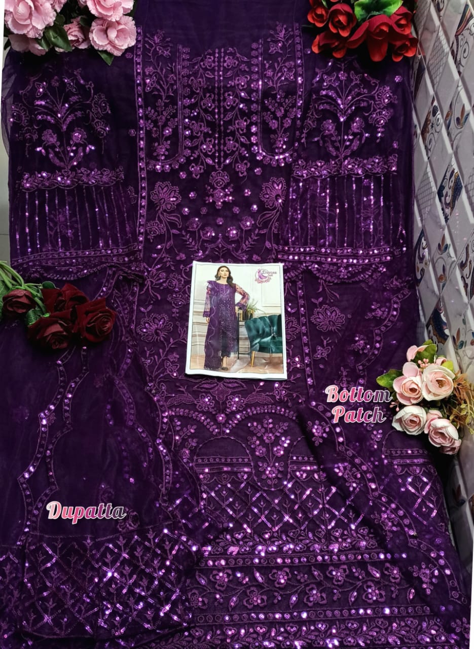 dinsaa suit   122 net regal look salwar suit singal