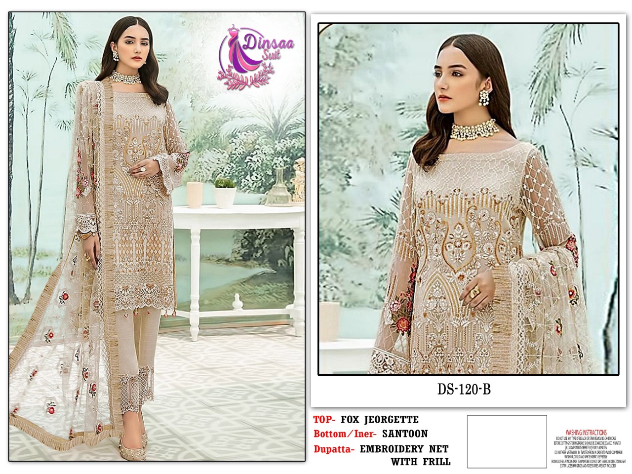 dinsaa suit DINSAA 120 B Salwar Kameez Fox georgette Singles