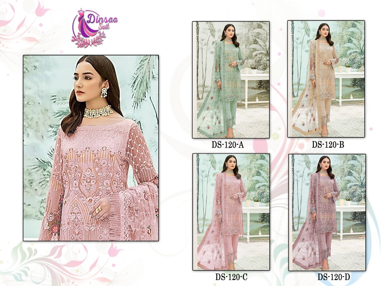 dinsaa suit dinsaa suit  120 gerorgette decent look salwar suit catalog