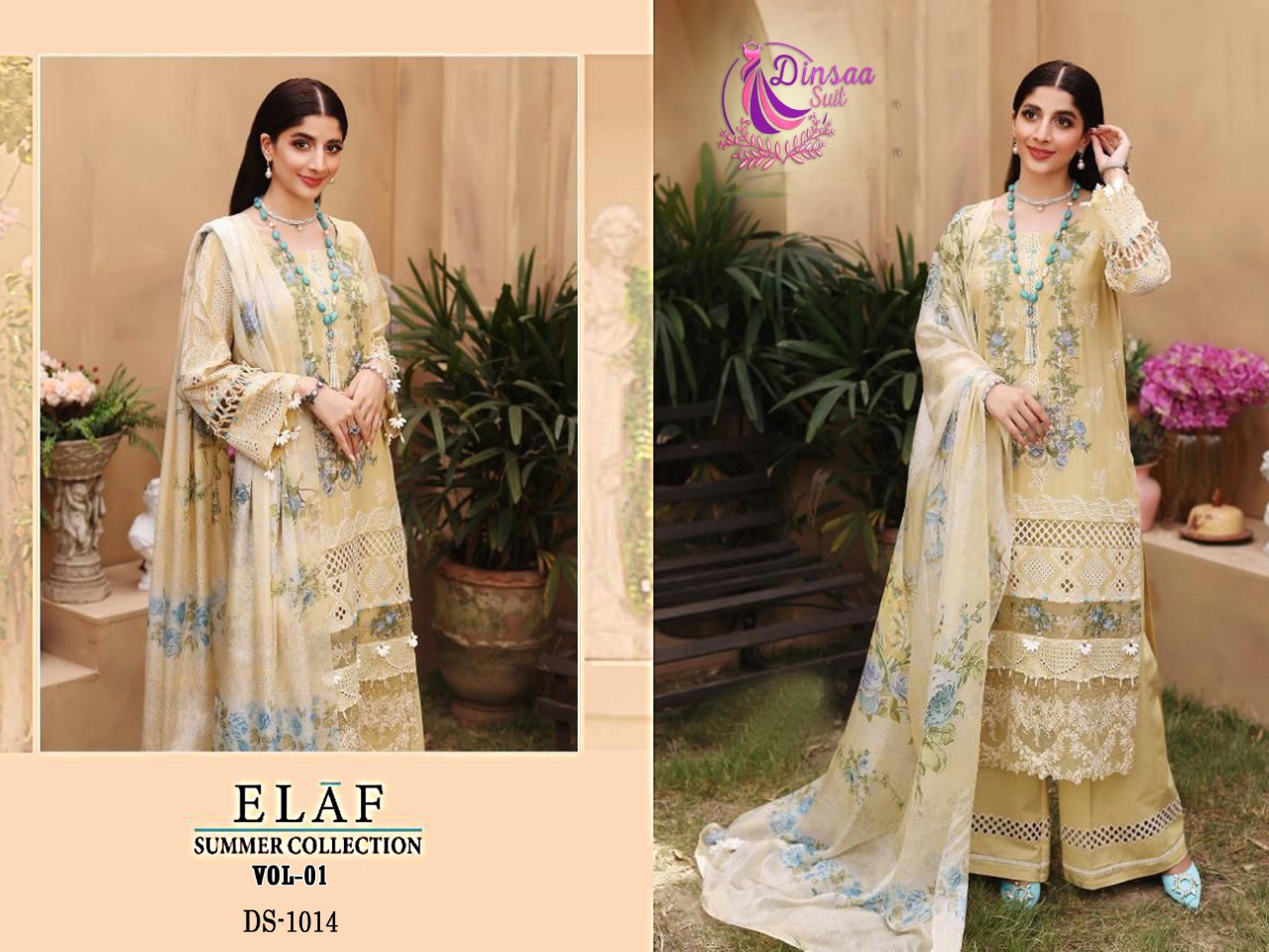 dinsaa suit elaf summer collection vol 1 cotton regal look salwar suit catalog