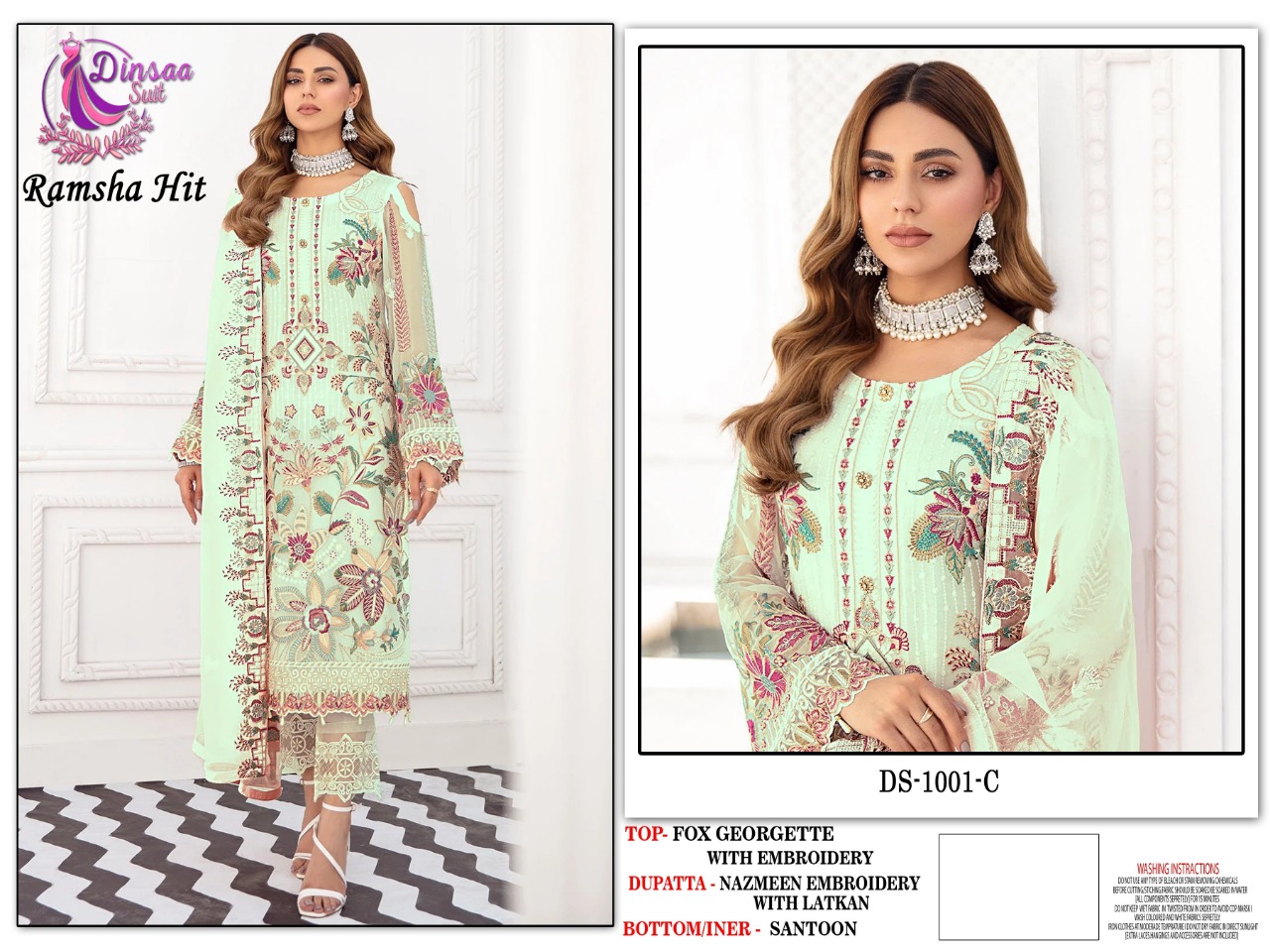 dinsaa suit ramsha hit colours  d no 1001 georgette decent look salwar suit catalog