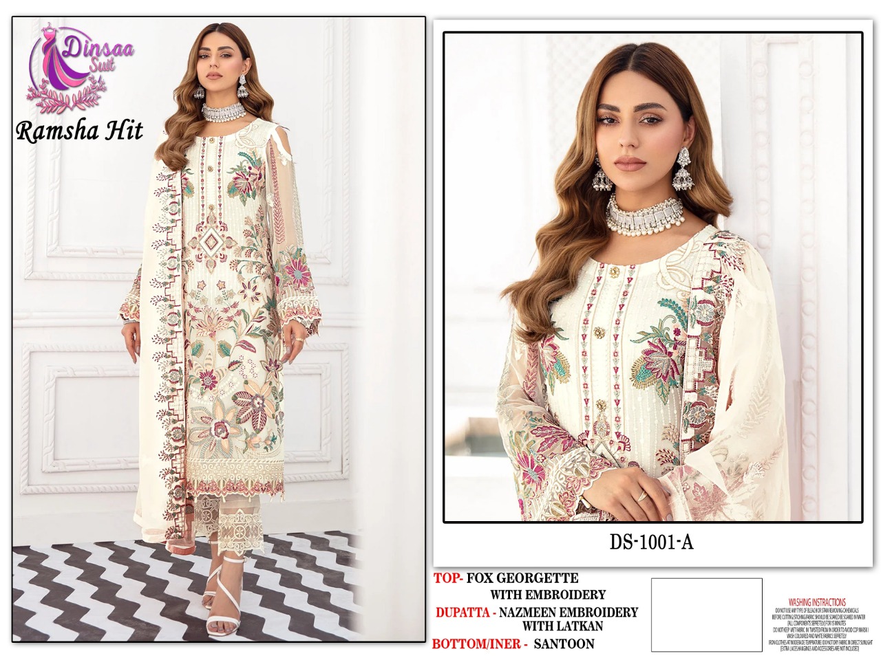 dinsaa suit ramsha hit colours  d no 1001 georgette decent look salwar suit catalog