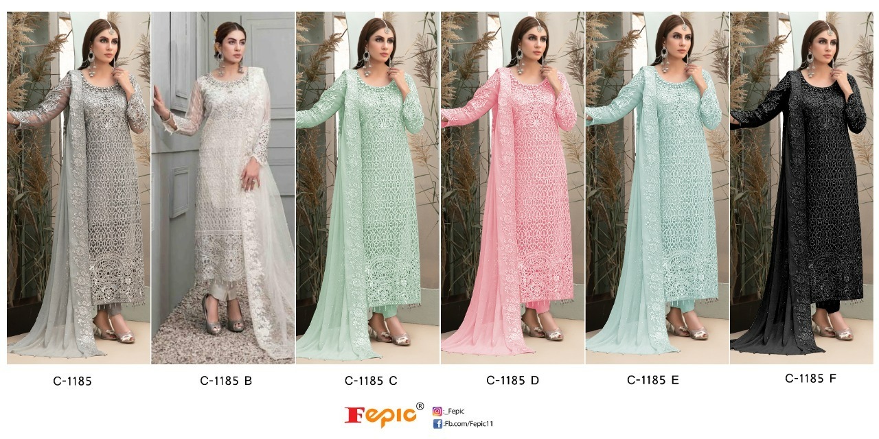 fepic rosemeen c 1185 butterfly net festive look salwar suit catalog