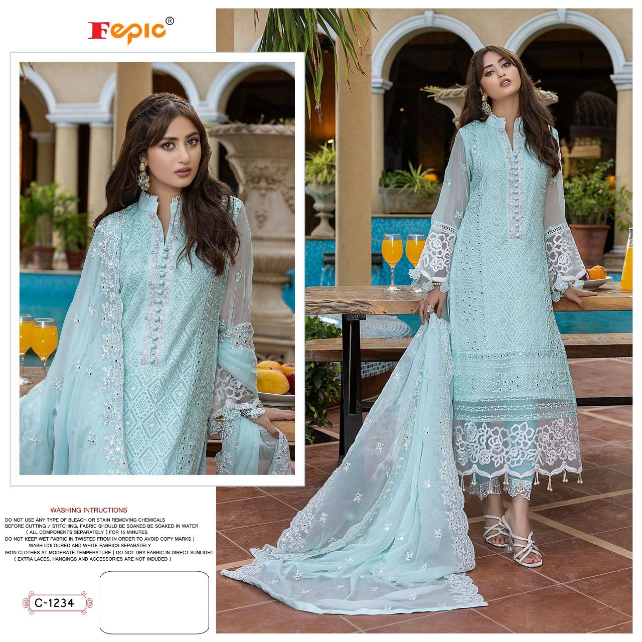 fepic rosemeen  c 1234 georgette catchy look salwar suit single