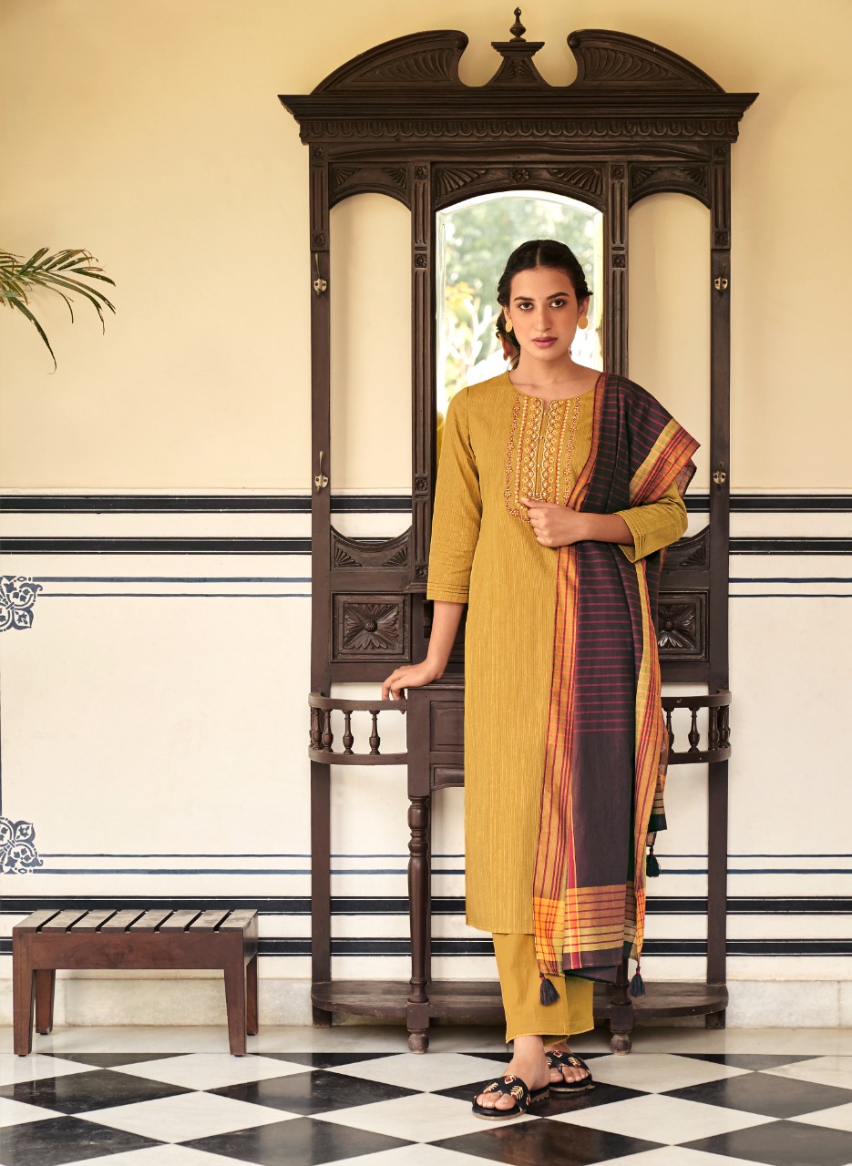 four buttons mantra cotton decent look and colour top bottom with dupatta catalog