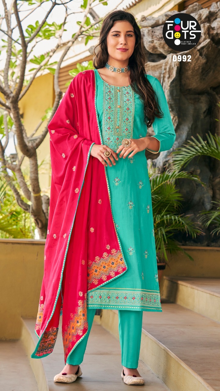 fourdots triveni muslin graceful look salwar suit catalog