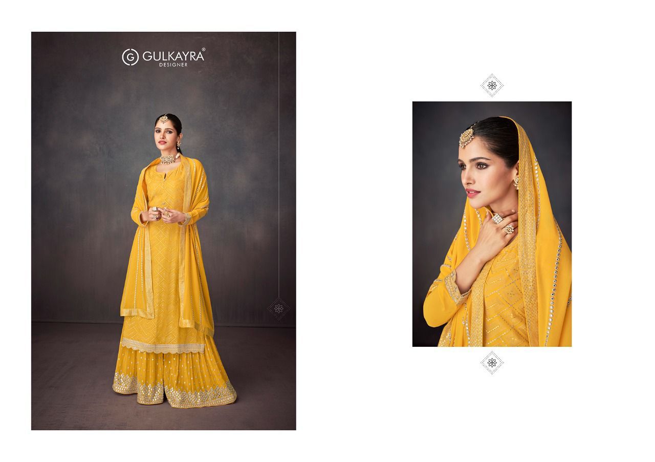 gulkayra designer ishika georgette festive look kurti dupatta with sarara catalog