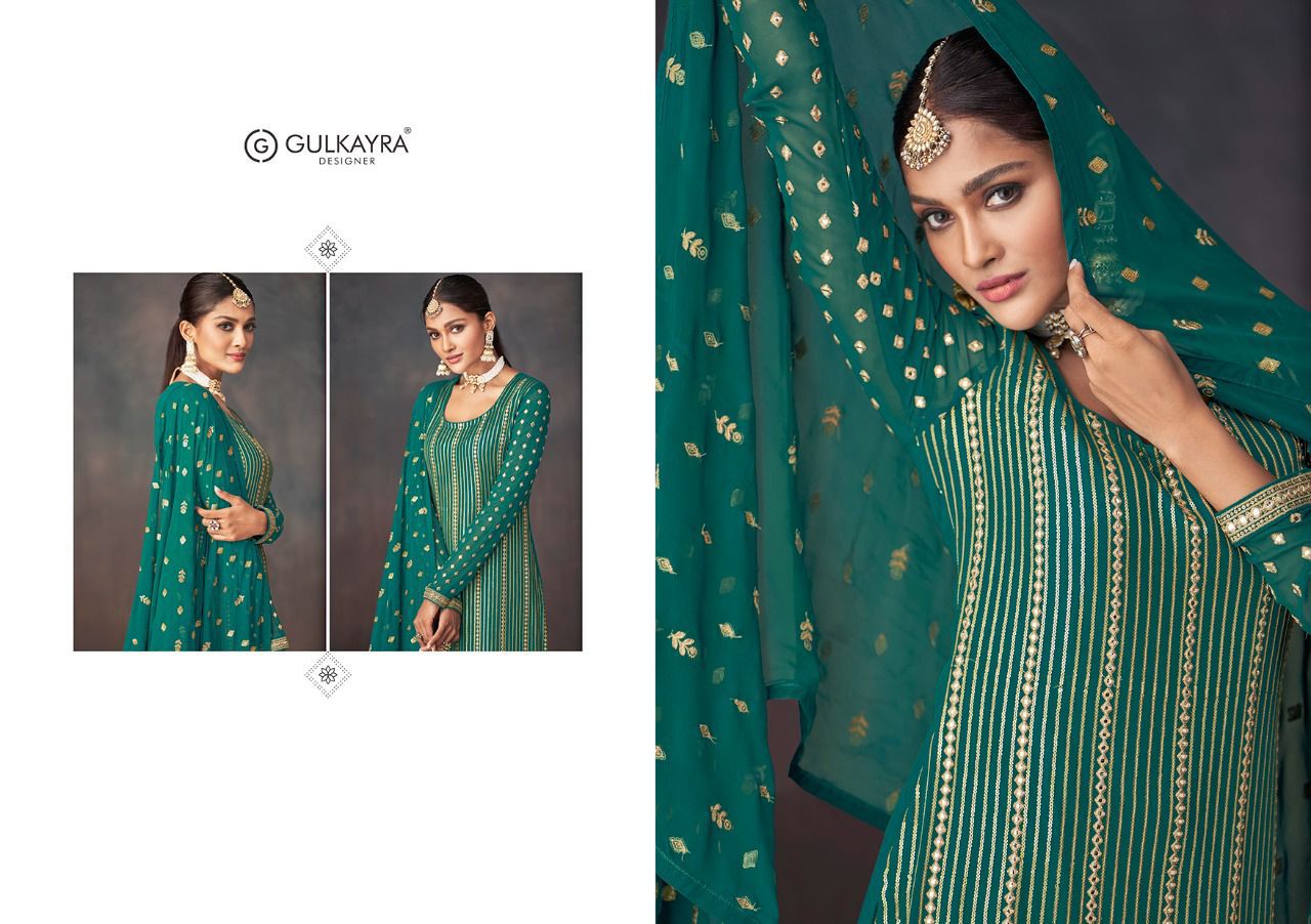 gulkayra designer ishika georgette festive look kurti dupatta with sarara catalog