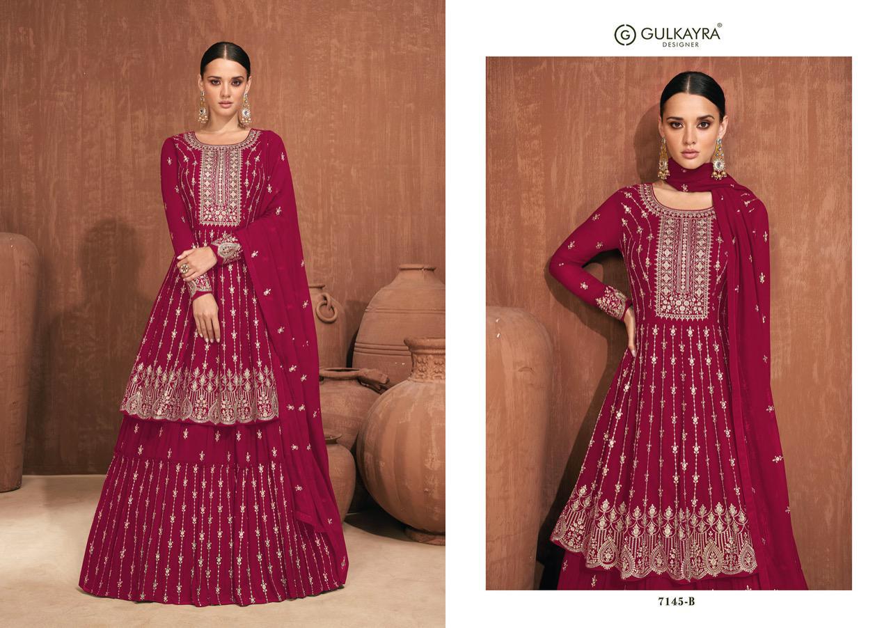 gulkayra designer sagun georgette gorgeous look salwra suit catalog