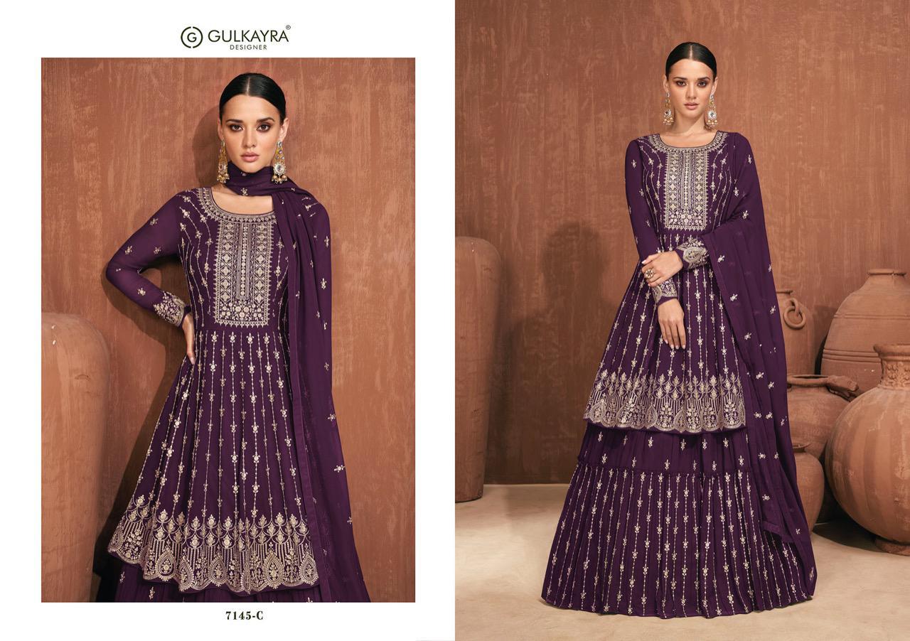 gulkayra designer sagun georgette gorgeous look salwra suit catalog