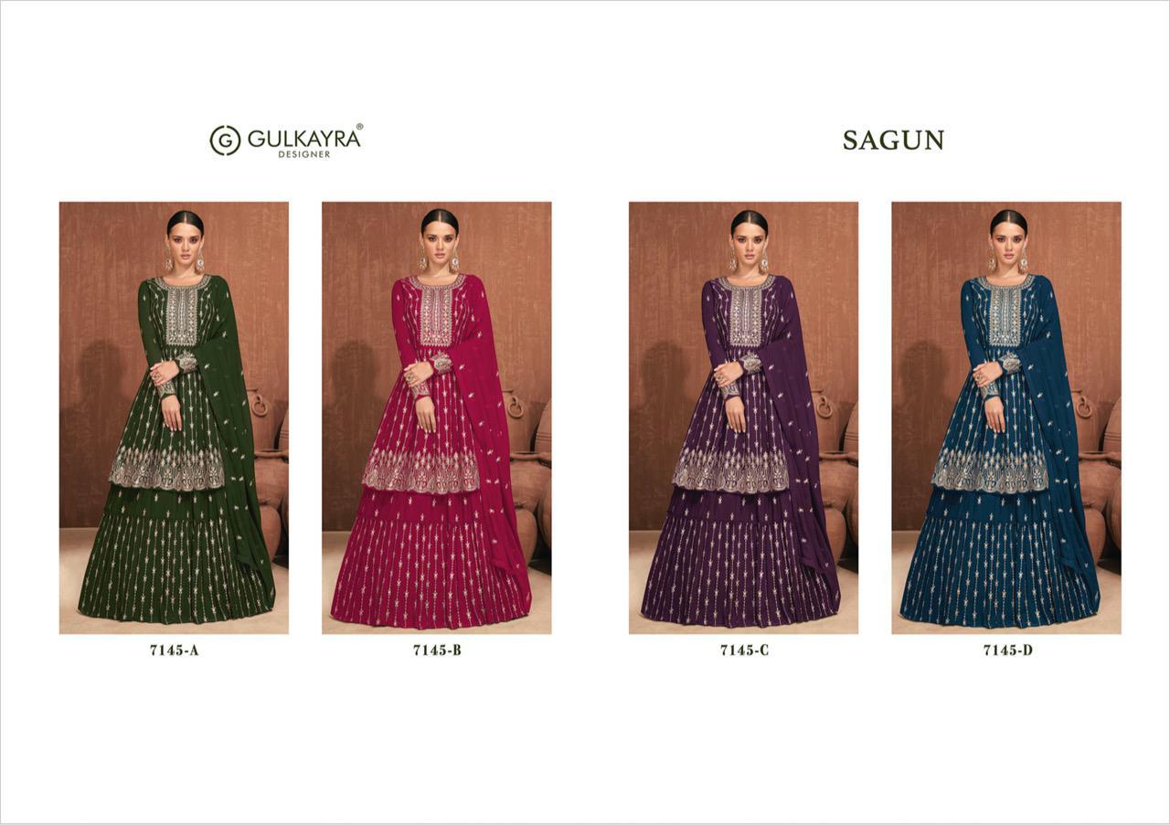 gulkayra designer sagun georgette gorgeous look salwra suit catalog