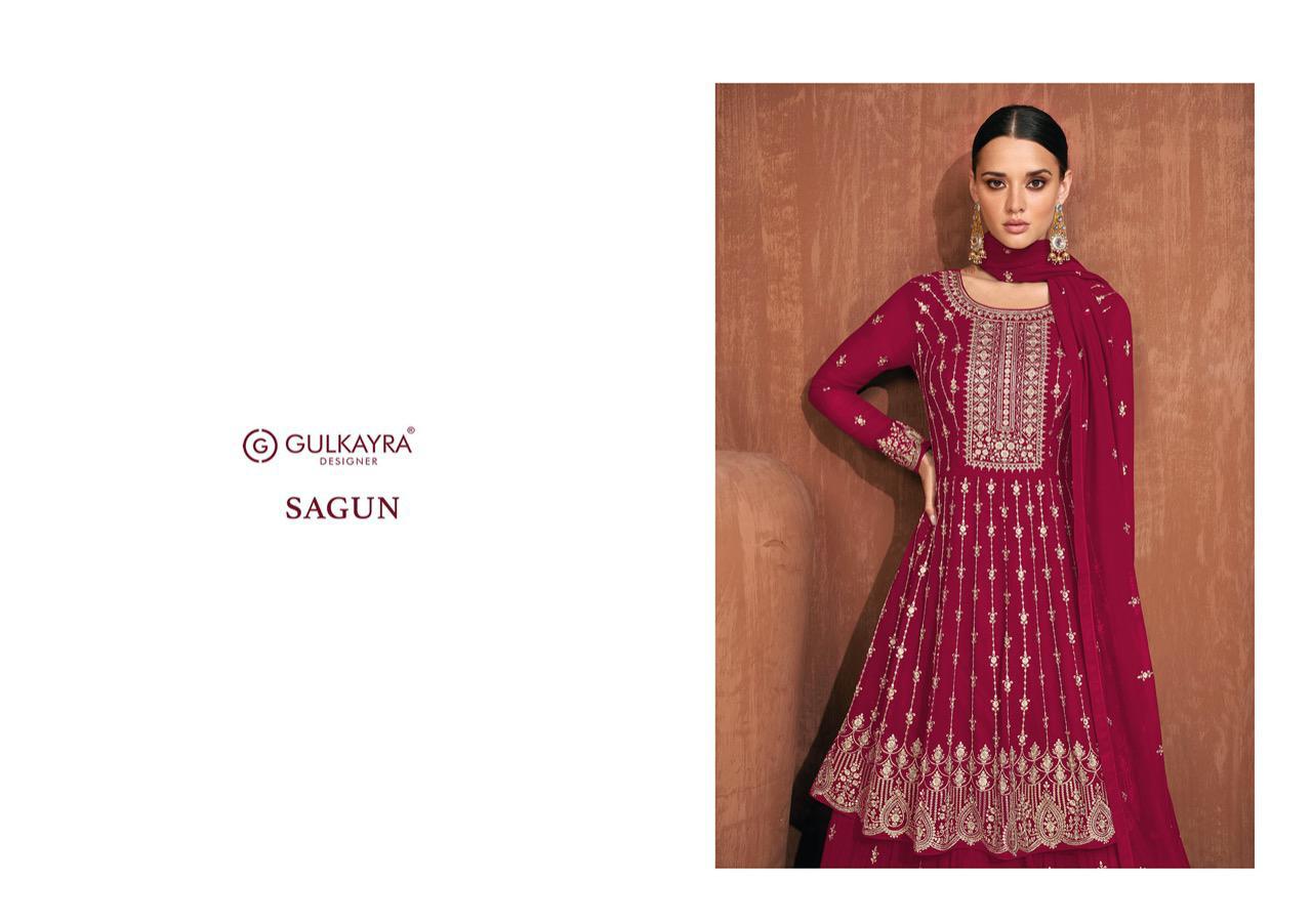 gulkayra designer sagun georgette gorgeous look salwra suit catalog