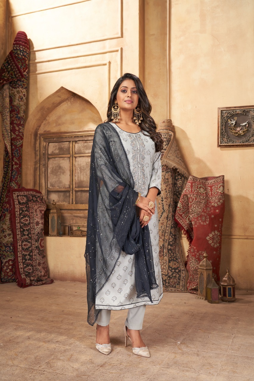 kalarang niza muslin elegant salwar suit catalog