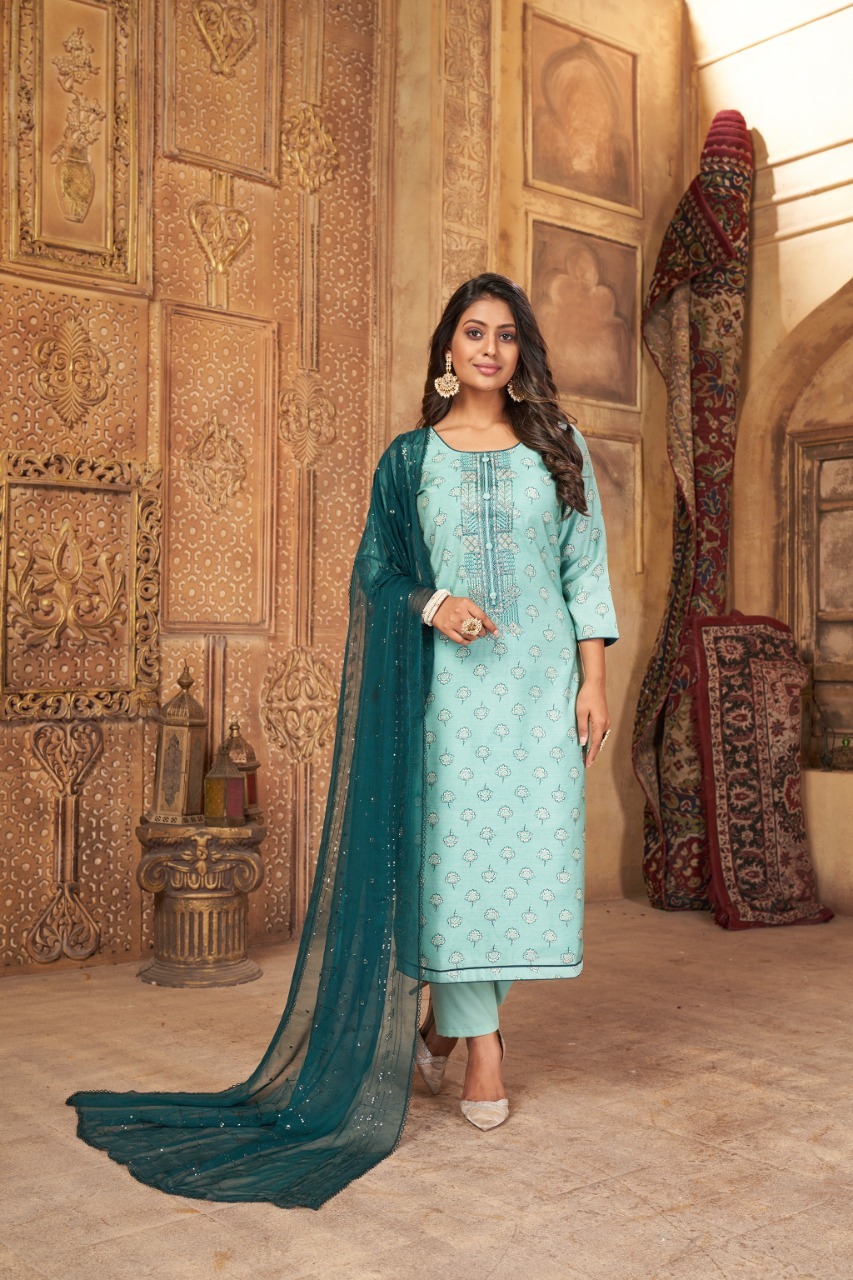 kalarang niza muslin elegant salwar suit catalog