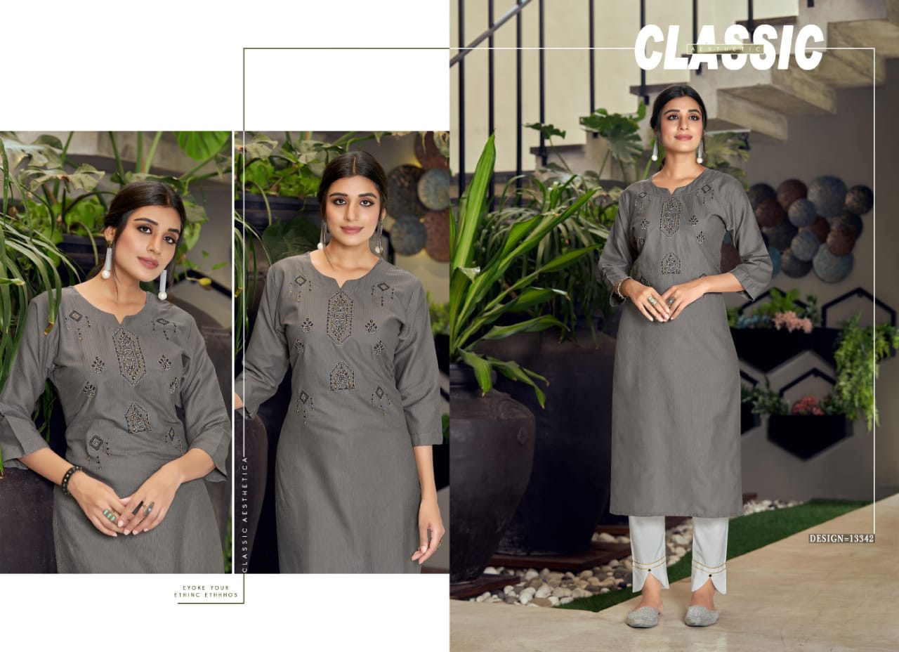 kalaroop by kajree parin Fancy Weaving Fabrics regal look kurti catalog