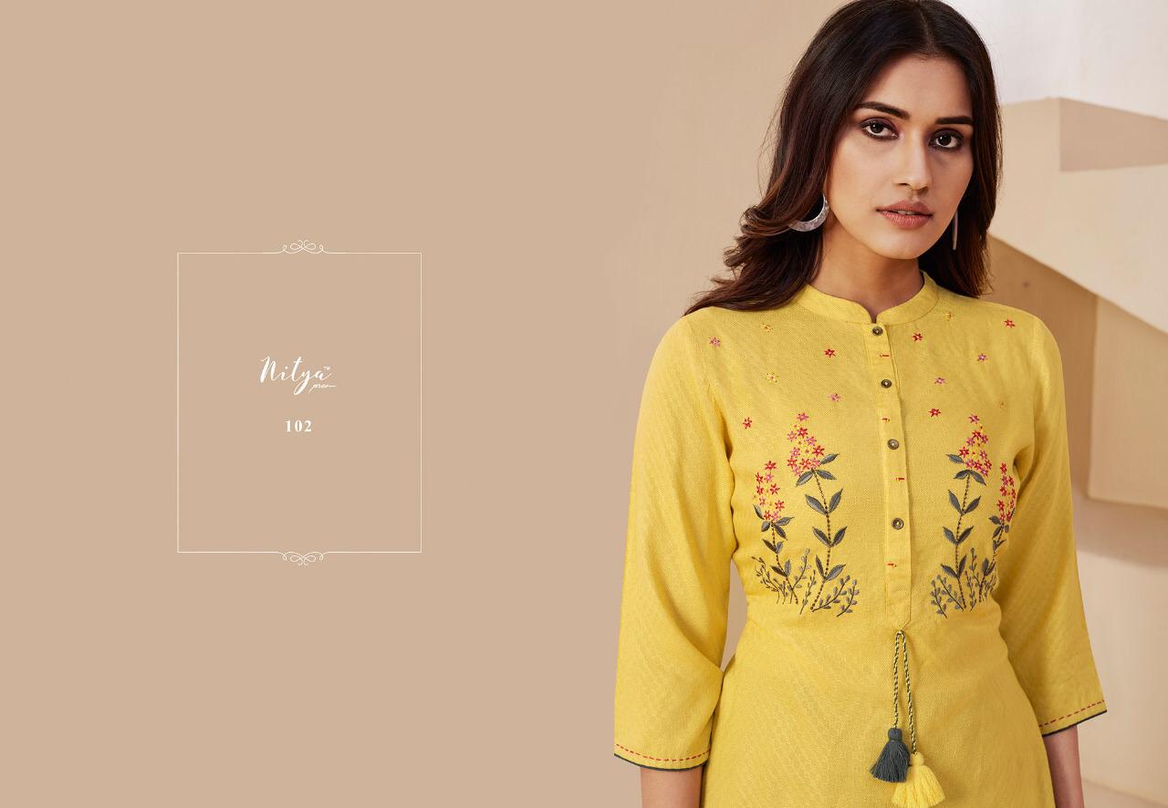 L T  FABRICS  INAYA 3 FANCY COTTON Look Kurti Catalog