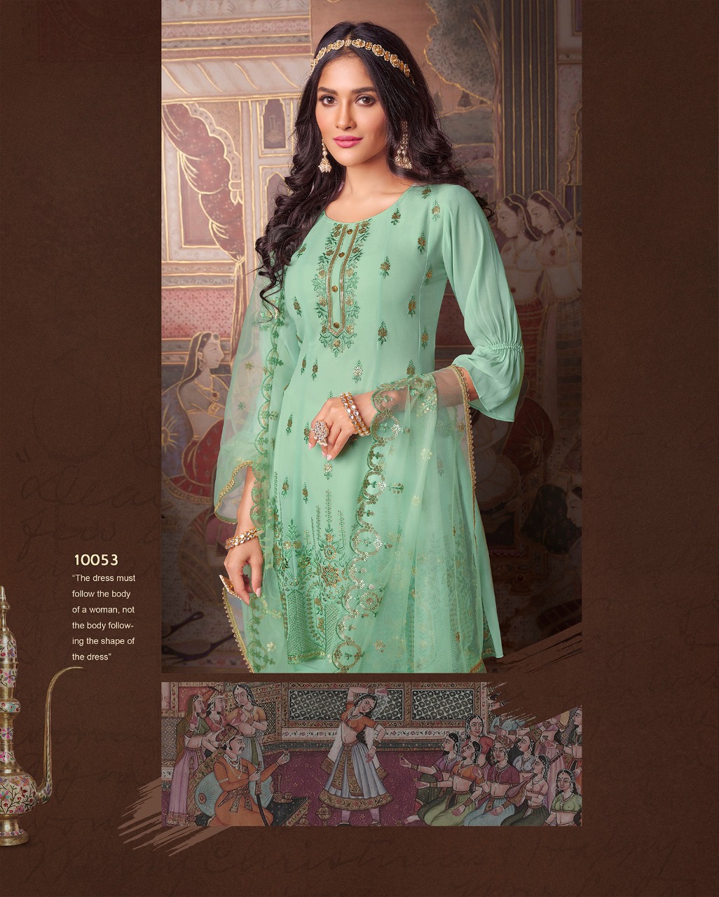 lily and lali arizona georgette new and modern style top with bottom and dupatta catalog