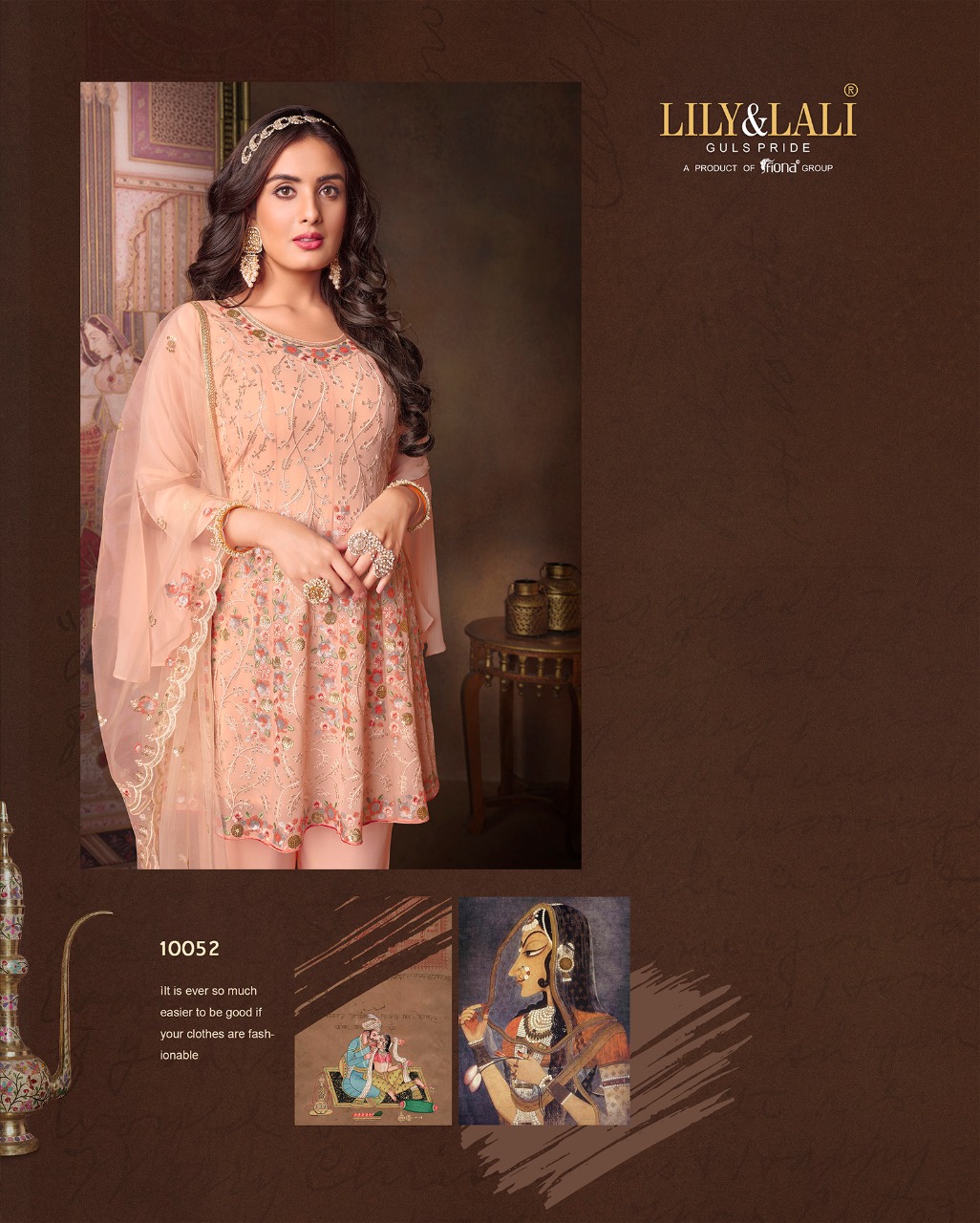 lily and lali arizona georgette new and modern style top with bottom and dupatta catalog