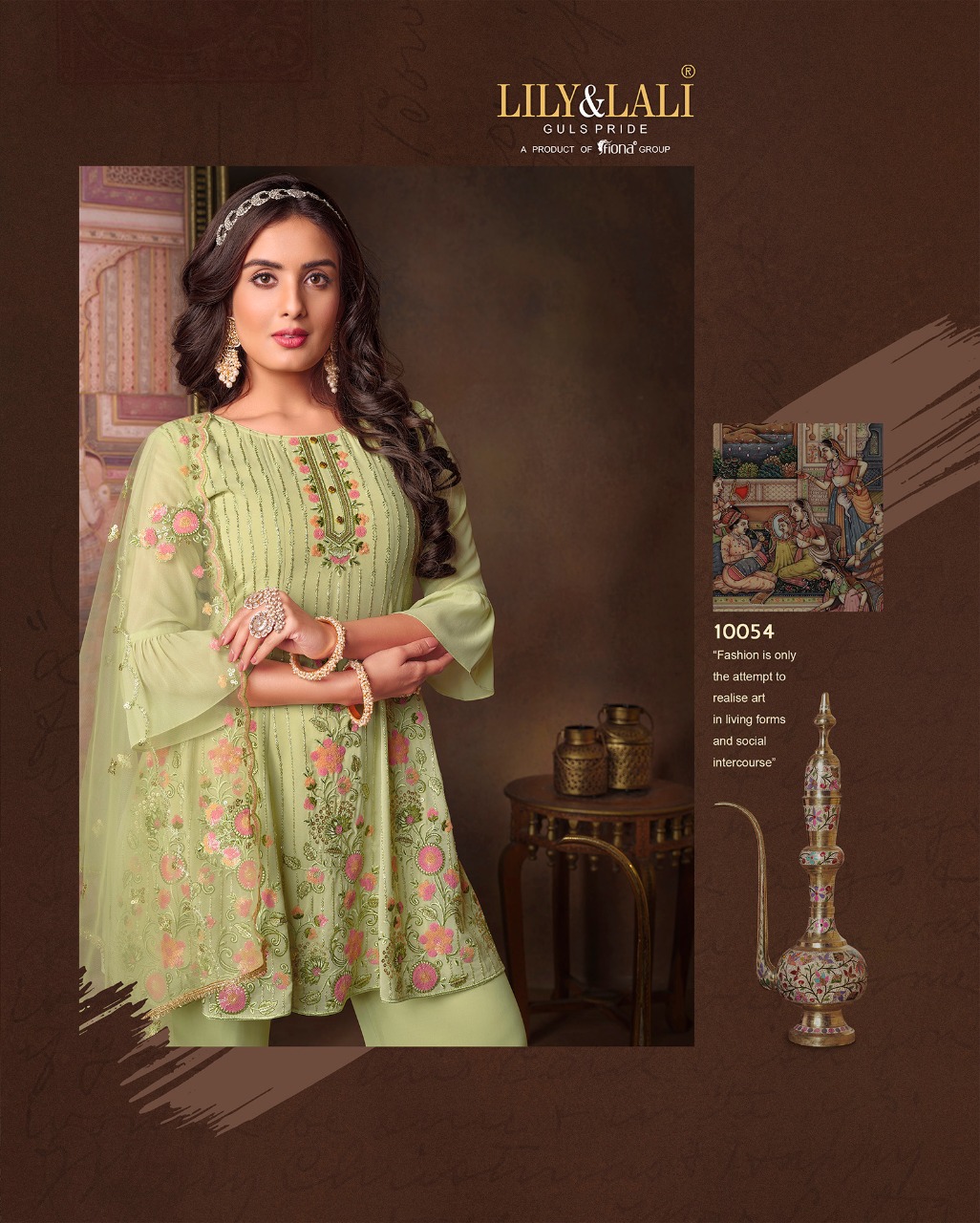 lily and lali arizona georgette new and modern style top with bottom and dupatta catalog