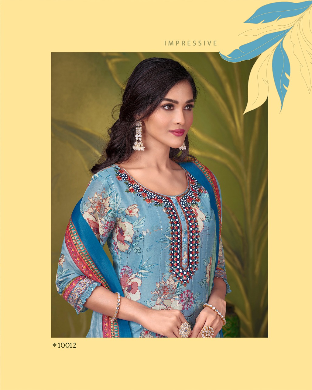 lily and lali elegant prints muslin elegant look top with Gharara dupatta catalog