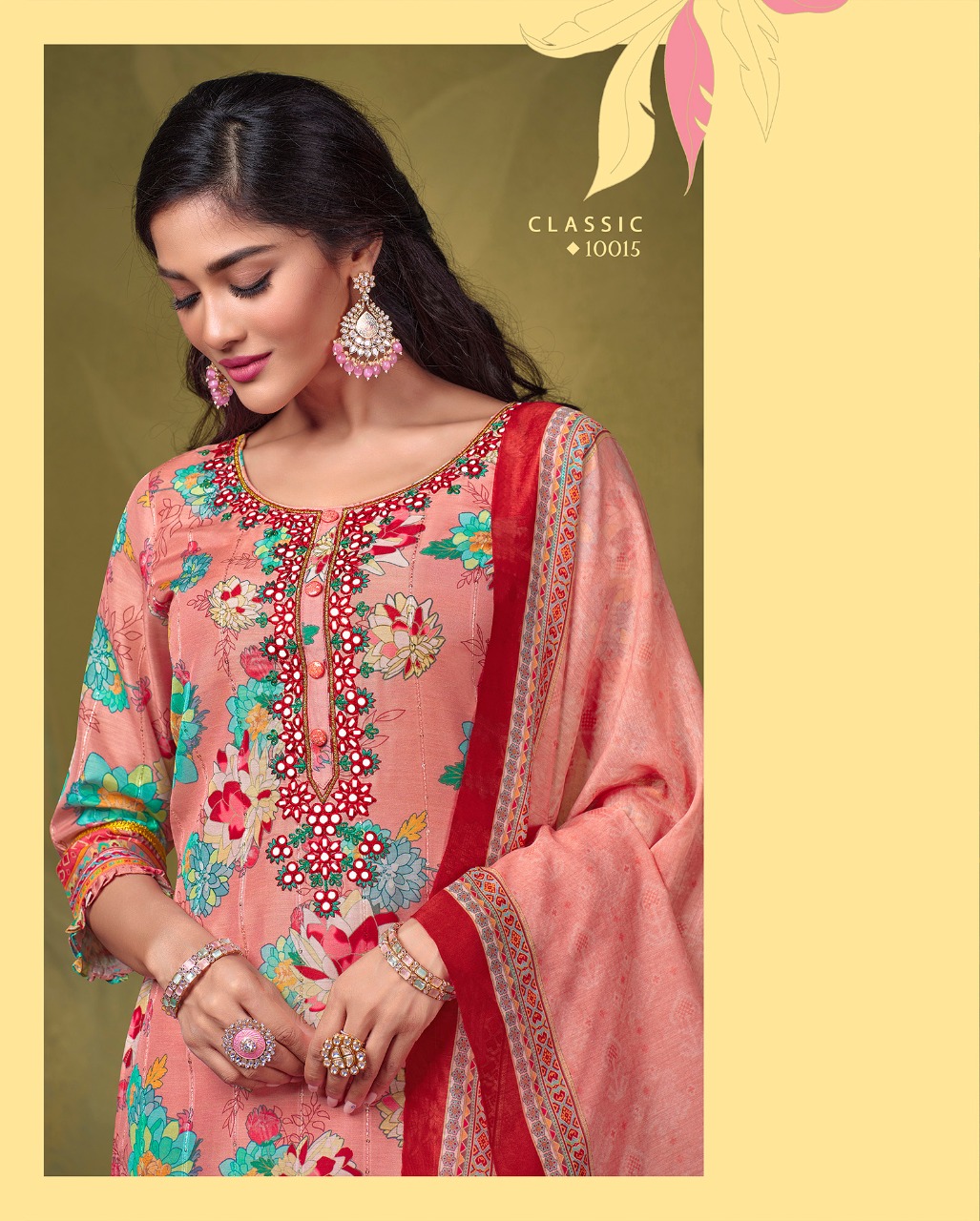 lily and lali elegant prints muslin elegant look top with Gharara dupatta catalog