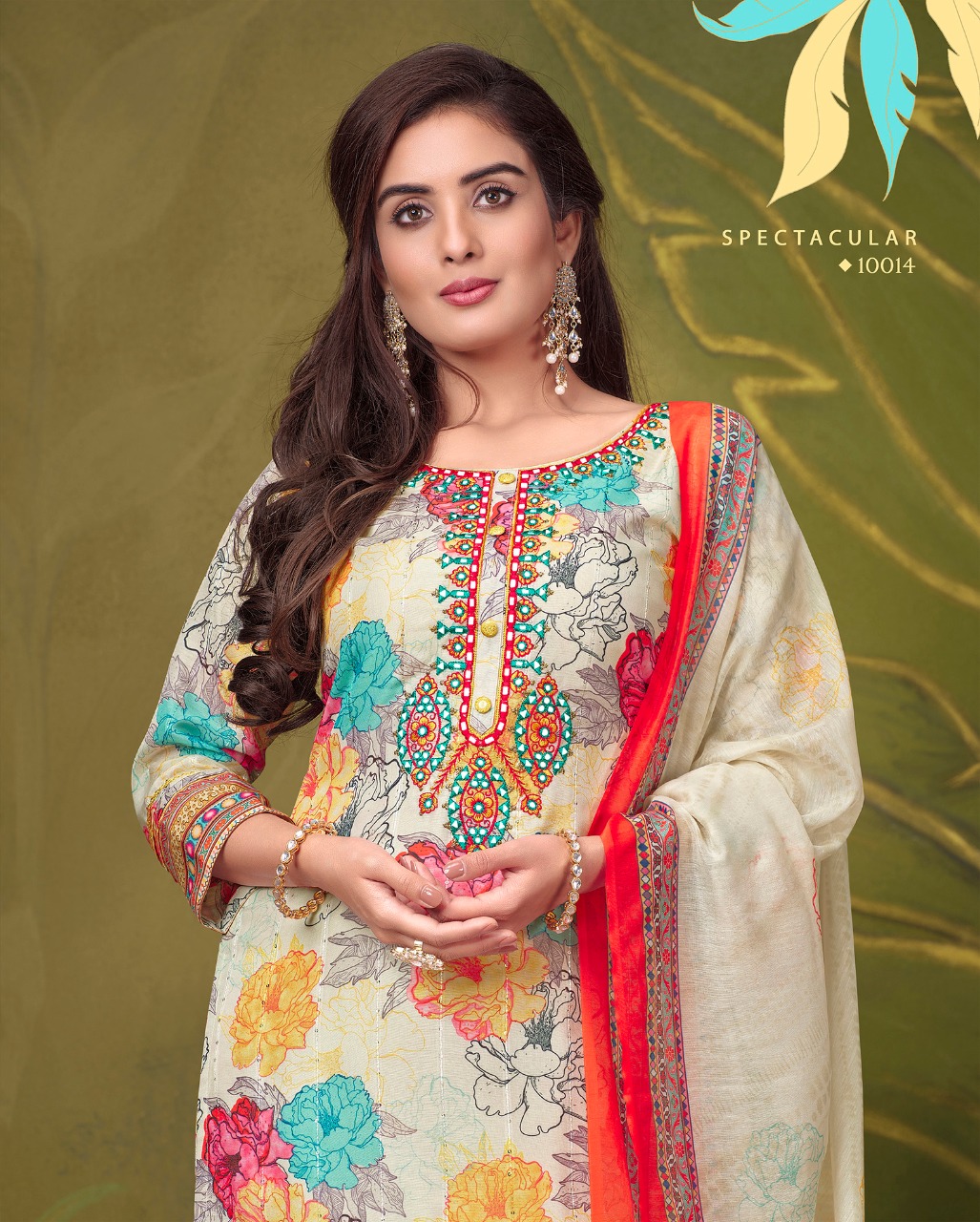 lily and lali elegant prints muslin elegant look top with Gharara dupatta catalog