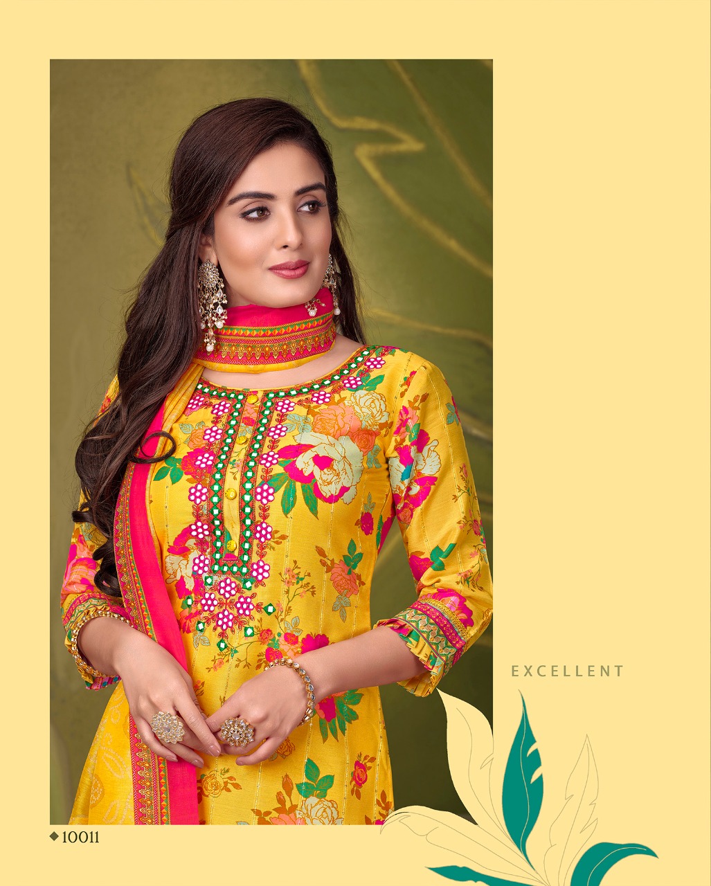 lily and lali elegant prints muslin elegant look top with Gharara dupatta catalog