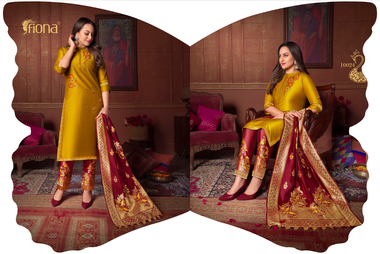 lily and lali meenakari 2 silk new and modern style top bottom with dupatta catalog