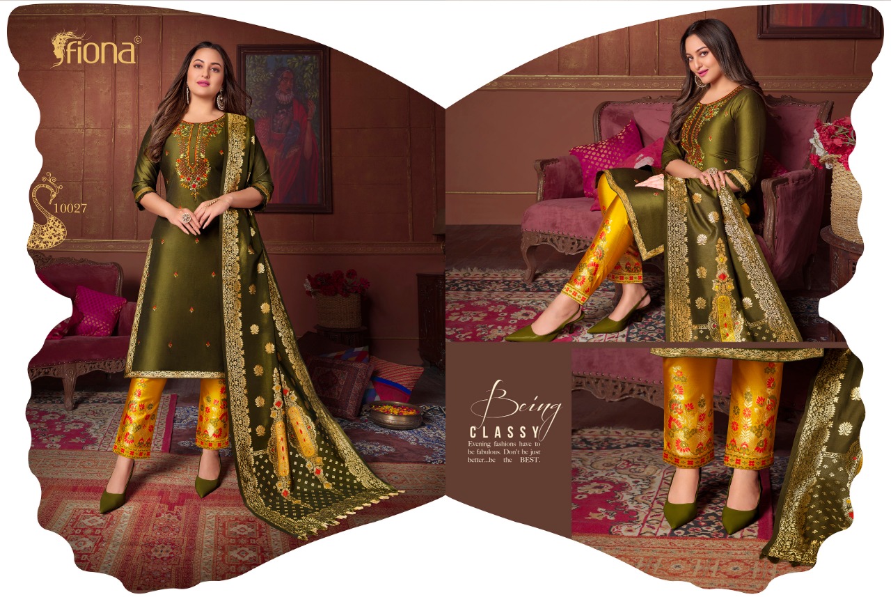 lily and lali meenakari 2 silk new and modern style top bottom with dupatta catalog