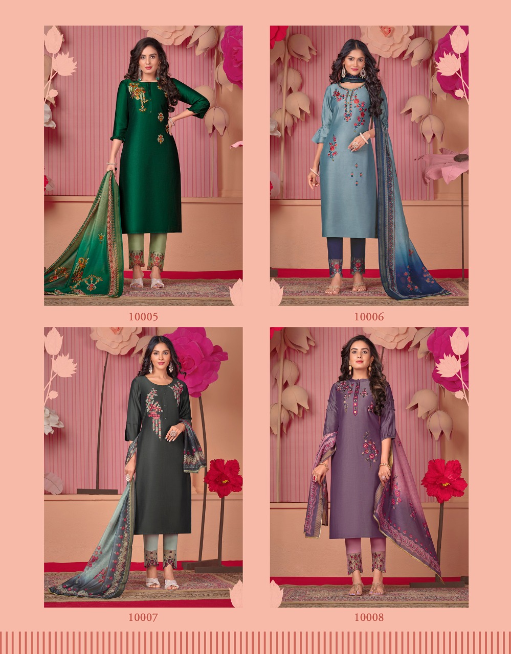 lily and lali monalisa 5 Bemberg Silk new and modern style top with bottom and dupatta catalog